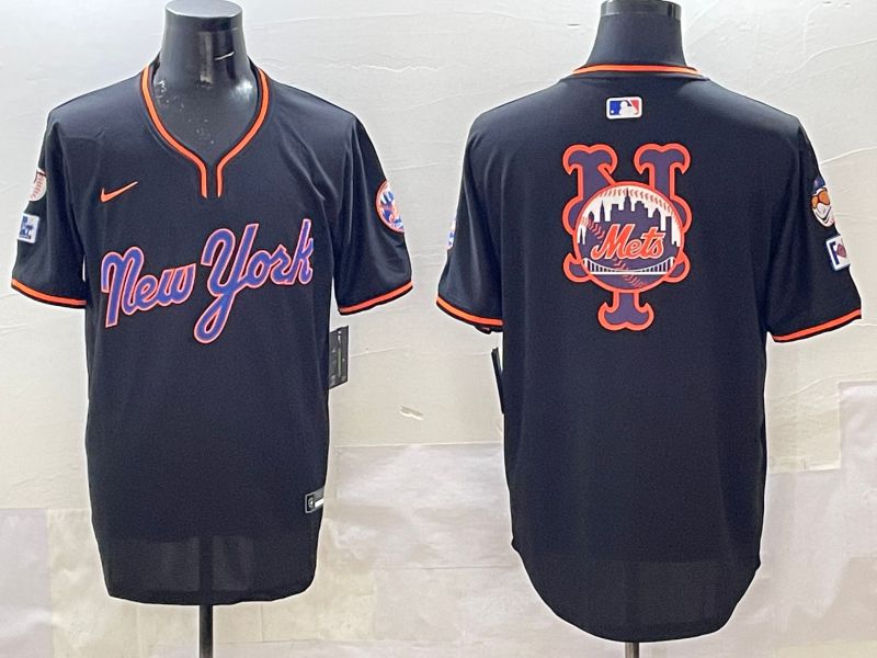 Men New York Mets Blank Black Throwback 2025 Nike MLB Jersey style 507